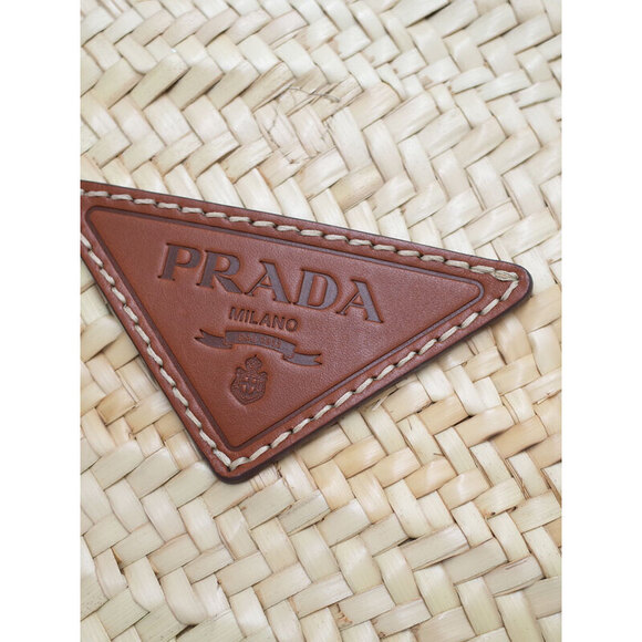 Prada Woven Palm Leather Tote Bag - Picture 8 of 9